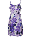 Watercolor Hibiscus Spaghetti Straps Short Dress Purple Paradise Found