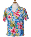 Painted Hibiscus Camp Women's Shirt Peri Paradise Found