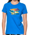 Women's T-Shirt Hang Loose Hula Tee Blue Shaka Time Hawaii