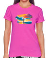 Women's T-Shirt Hang Loose Hula Tee Pink Shaka Time Hawaii