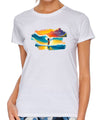 Women's T-Shirt Hang Loose Hula Tee White Shaka Time Hawaii