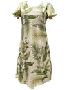 A-Line Dress with Cap Sleeves White Ginger Khaki Paradise Found