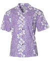 Aloha Island Shirt Hibiscus Leis Purple KY