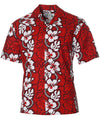 Aloha Island Shirt Hibiscus Leis Red KY