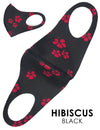 Antibacterial Stretchable Fashion Face Mask HIBISCUS Black M Royal Creations