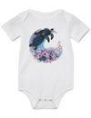 White Baby Onesie Fun and Cute Design White Turtles Dream