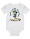 White Baby Onesie Fun and Cute Design White Here Comes Trouble Baby Boy