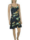 Bamboo Paradise Spaghetti Strap Hawaiian Dress in Black