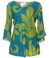 Bell Sleeves 3/4 Blouse ANUHEA Blue Mae Young Designs