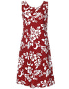 Bias Knee Length Hawaiian Dress Island Hibiscus Red KY