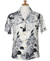 Blouse Watercolor Hibiscus Gray Paradise Found