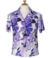 Blouse Watercolor Hibiscus Purple Paradise Found