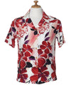 Camp Women's Aloha Shirt Watercolor Hibiscus Red Paradise Found