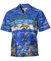 Border Hawaiian Shirt Beach Turtles | Aqua