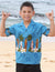 Boys Aloha Shirt Classic Surfing Boards Blue Blue Pacific Legends