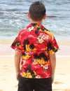 Boy's Aloha Shirt Sunset Red Pacific Legends