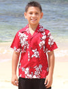 Boys Aloha Shirt Tropical Hibiscus