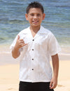 Boys Aloha Shirt White La'ele