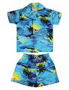 Hawaiian boys 2 piece cabana set island luau Blue Royal Creations