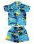 Hawaiian boys 2 piece cabana set island luau Blue Royal Creations