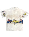 Boys Hawaiian Shirt Surfing Convertibles White M - 10 9-10 Yrs KY