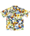 Boy Aloha Shirt Rooster's Up White RJC