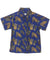 Boys Shirt Button-Up Fiesta Pineapples Navy Mae Young Designs