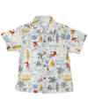 Boys Shirt Button-Up PIPELINE Surf White Mae Young Designs