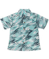 Boys Hawaiian Shirt Button-Up Waimea Surf Green Mae Young Designs