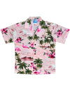 Boys Shirt Tropical Flamingo Pink RJC