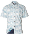 Pineapple Shack Button Up Dress Shirt Teal Two Palms