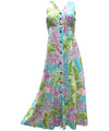 Cabana Palms Maxi Long Cocktail Hawaiian Dress Aqua Paradise Found