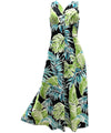 Cabana Palms Maxi Long Cocktail Hawaiian Dress Black Paradise Found