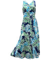 Cabana Palms Maxi Long Cocktail Hawaiian Dress Navy Paradise Found