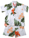 Cabana Set Toddler Boy's Hawaiian Shirt Waipio Hibiscus White KY