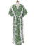 Lei Hibiscus Hawaiian Caftan Dress Green Fits S to 4XL (2-26)