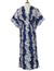 Hawaiian Caftan Dress Ilima Panel Leis Navy Fits S to 4XL (2-26) Royal Creations