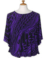 Caftan Poncho Tunic Blouse Tribal ilima Purple