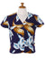 Calla Lily Hawaiian V-Neck Blouse Magnum PI Print Purple Paradise Found