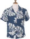 Camp Blouse for Women Tiare Monstera Blue Paradise Found