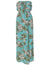 Classic Orchids Maxi Strapless Ruffle Overlay Hawaiian Dress Aqua KY