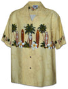 Classic Surfing Boards Men Aloha Shirt Beige Pacific Legends