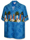 Classic Surfing Boards Men Aloha Shirt Blue Pacific Legends