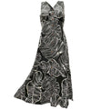 Long Maxi Cocktail Dress Taro Leaf Black Paradise Found