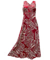 Long Maxi Cocktail Dress Taro Leaf Red Paradise Found