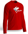 Cool Shark Long Sleeves Tee T-Shirt Red Shaka Time Hawaii