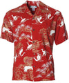 Crane Themed Aloha Shirt Red