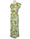 Diamond Head Hawaii Full Length Rayon Dress Cap Sleeves Green KY