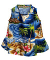 Dog Hawaiian Dress Hawaii Polynesian Navy RJC