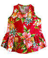 Dog Dress Hibiscus Pineapples Valley Red RJC